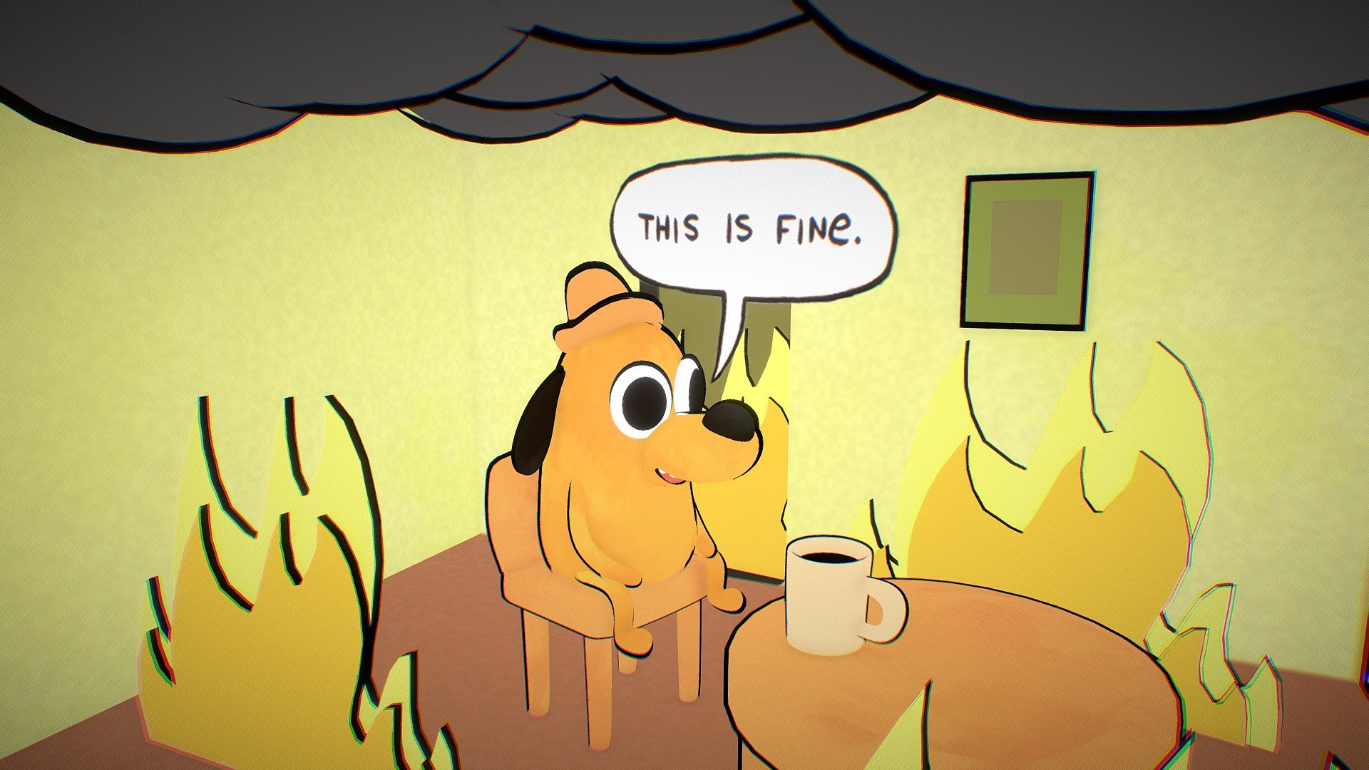 - Meme Challenge: This Is Fine - 3D model by Slo-mo Witch (@SloMoWitch) .