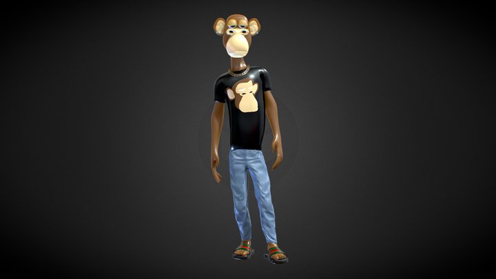 NFT Ape in Clothes - Rigged 3D Model