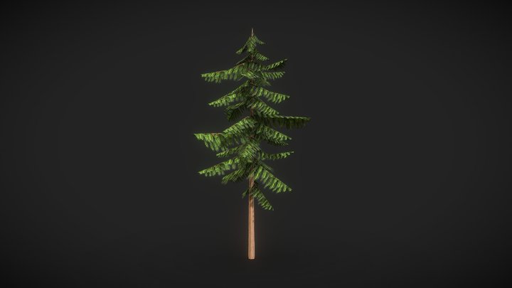 Pine Tree (120poly) 3D Model