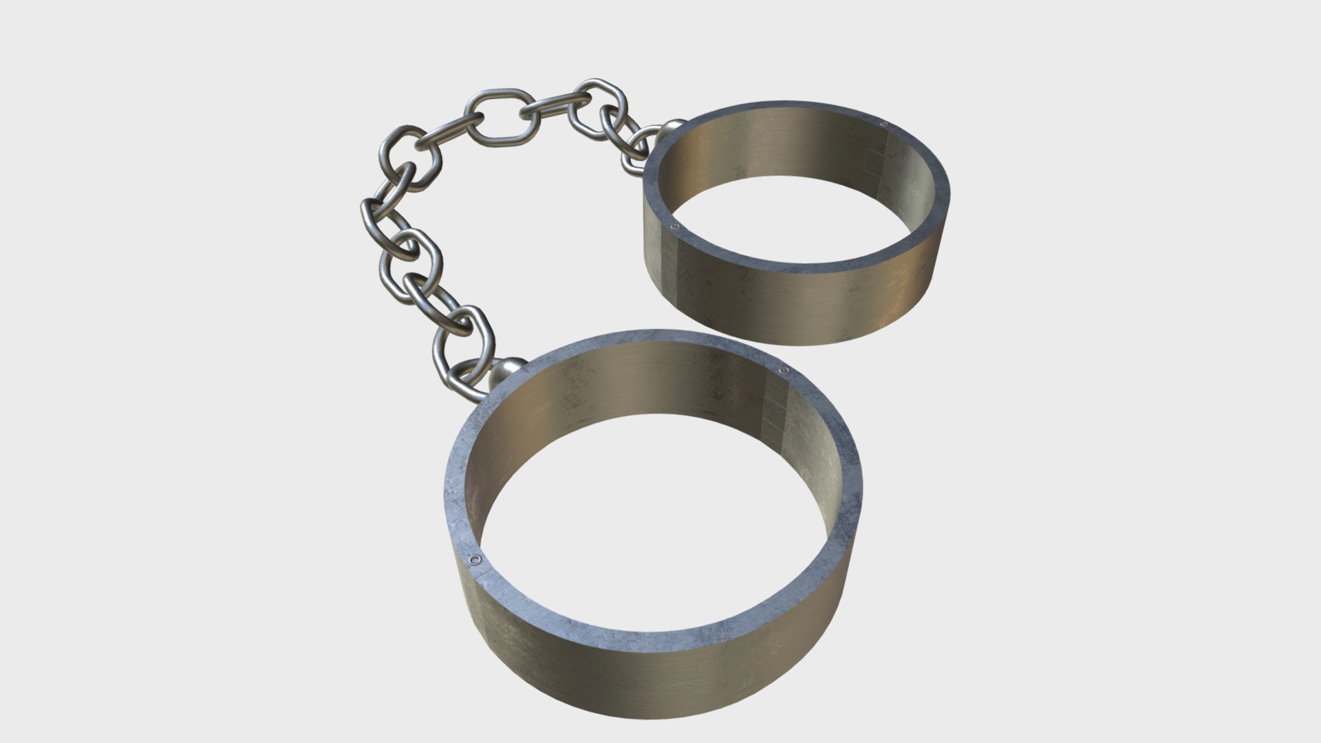 3D model Ankle shackles - This is a 3D model of the Ankle shackles. The 3D model is about a silver ring with a silver band.