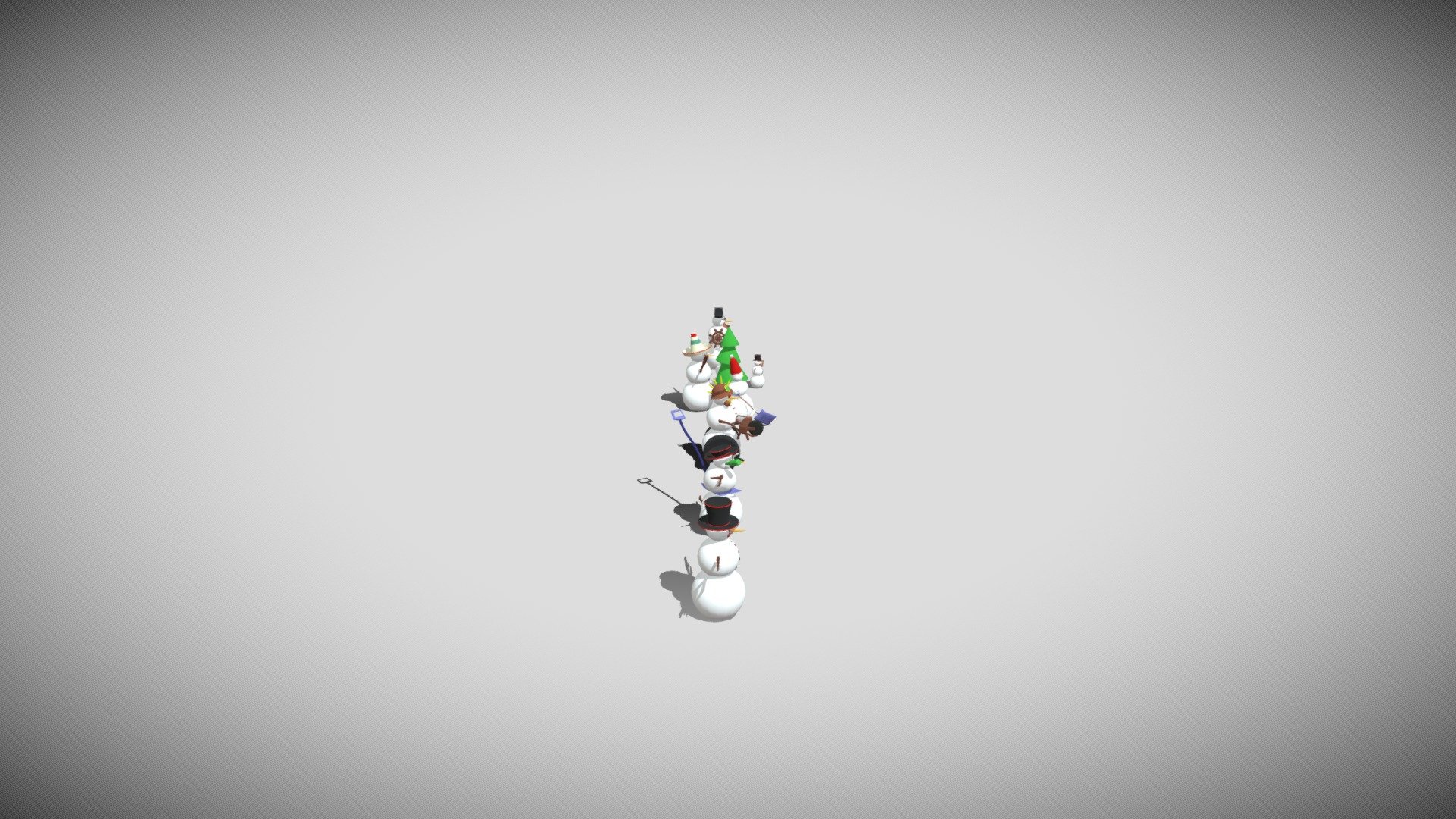 Homework 5 different versions of 1 snowman