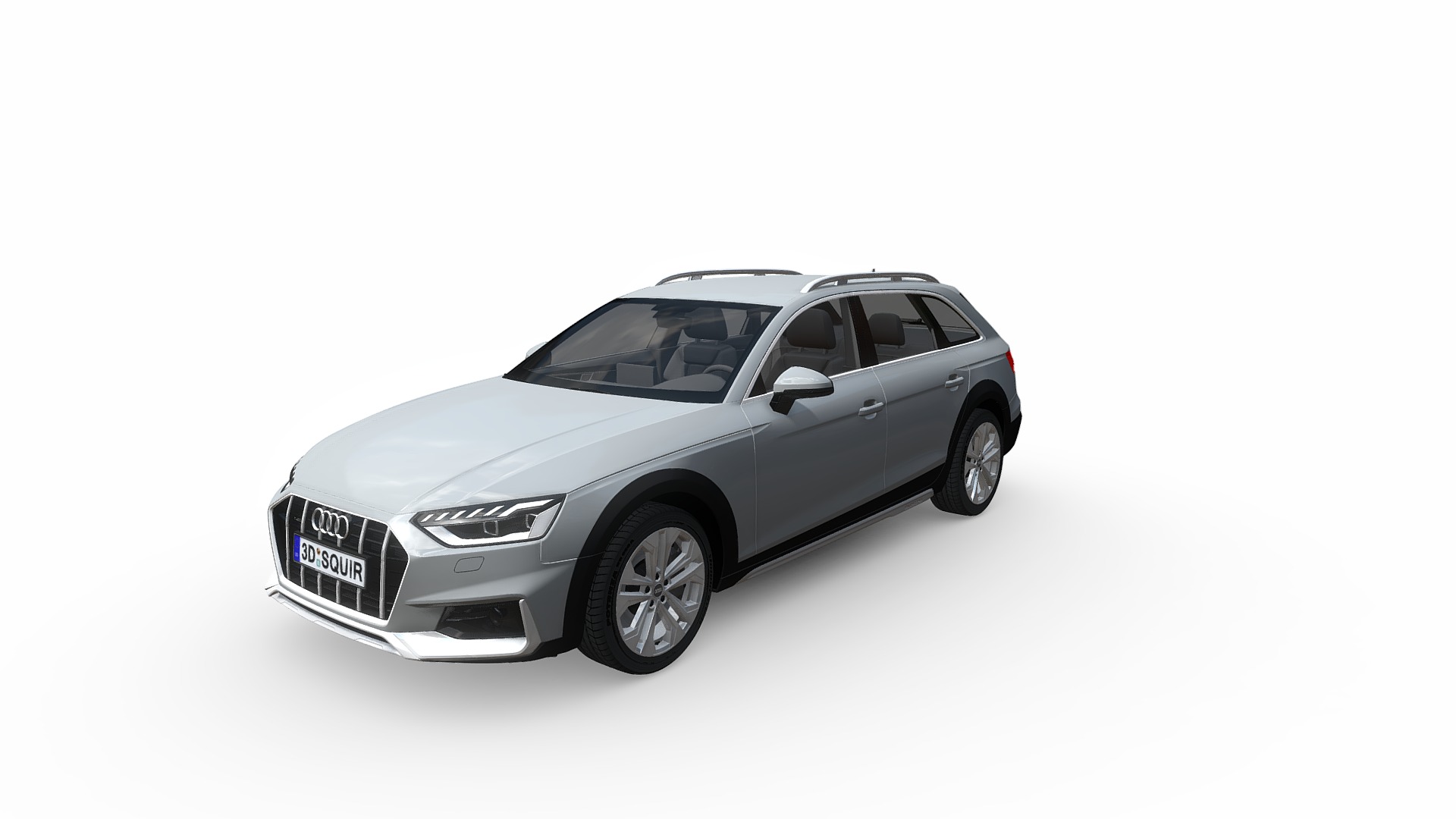 3D model Audi A4 Allroad 2020 - This is a 3D model of the Audi A4 Allroad 2020. The 3D model is about a silver car with a white background.