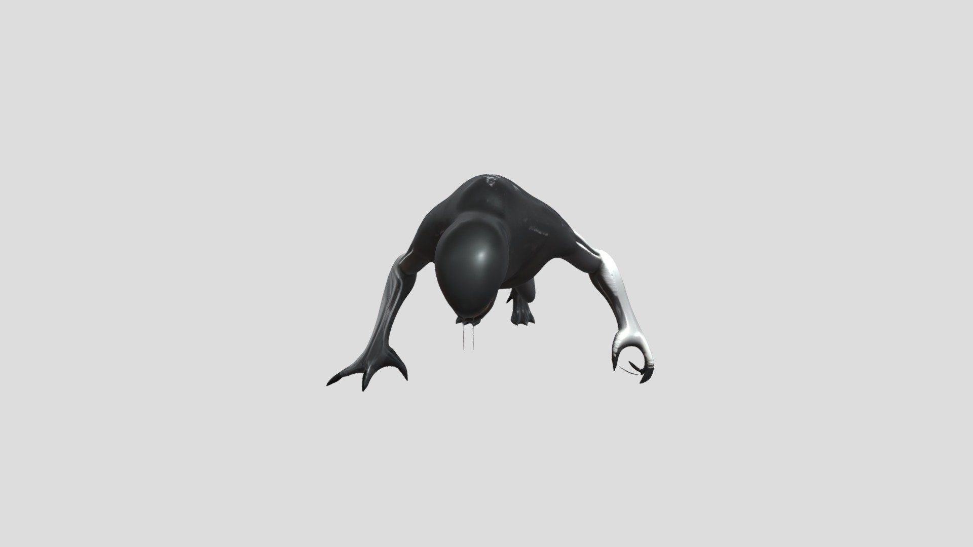 Creepy alien creature in menacing pose - 3D model by chakrabortyankur ...