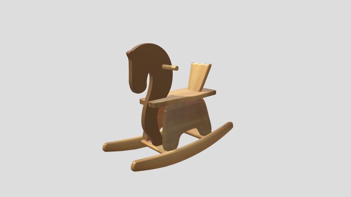 Loshadka. rocking horse wooden toy 3D Model