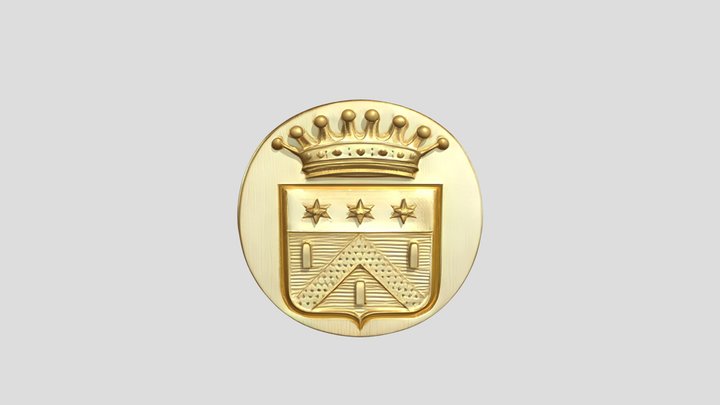 Chevalière creuse pour annulaire en or avec bla 3D Model