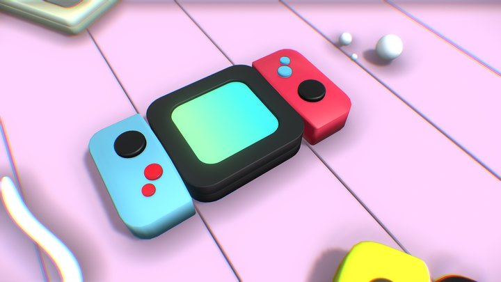 Cute Nintendo Switch 3D Model