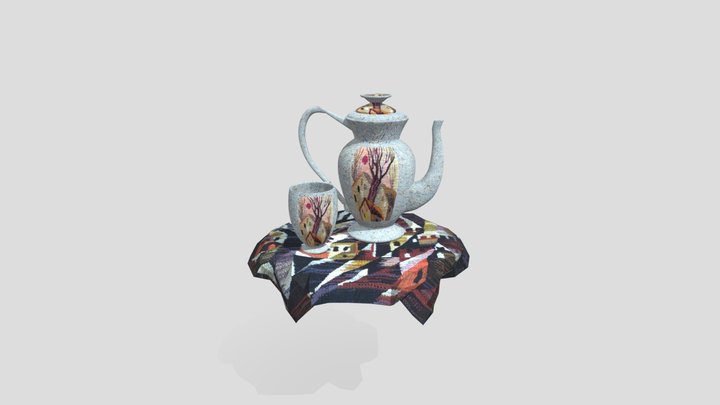 Tea Set in the Old Town 3D Model