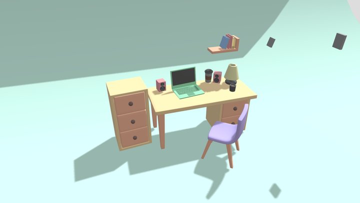 Animated Table Pop 3D Model
