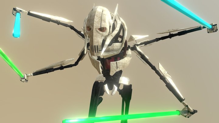 Grievous Teste Pose com Iluminação 3D Model