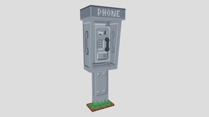 Low-poly Payphone 3D Model