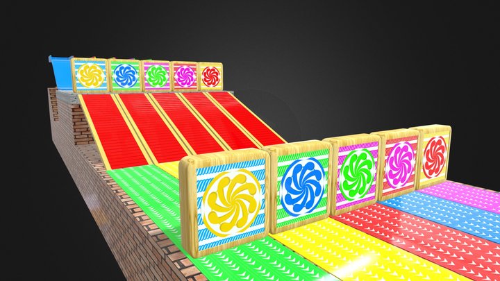 crossing fountain animal animation background 3D Model
