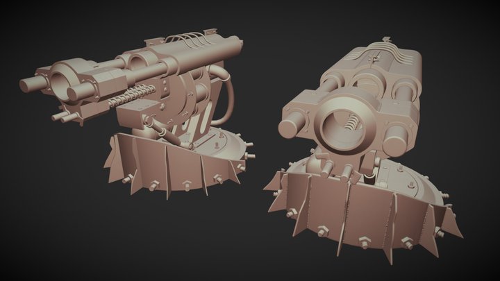 Cannon - Low Poly & High Poly 3D Model