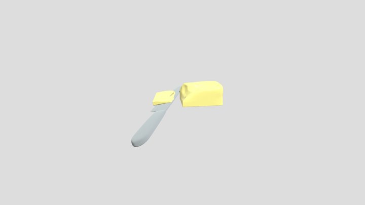 Buttter and knife 3D Model
