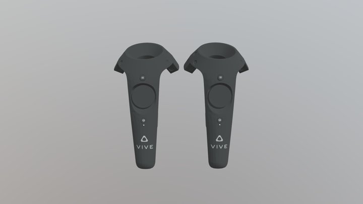 Detailed HTC Vive Controllers 3D Model 3D Model