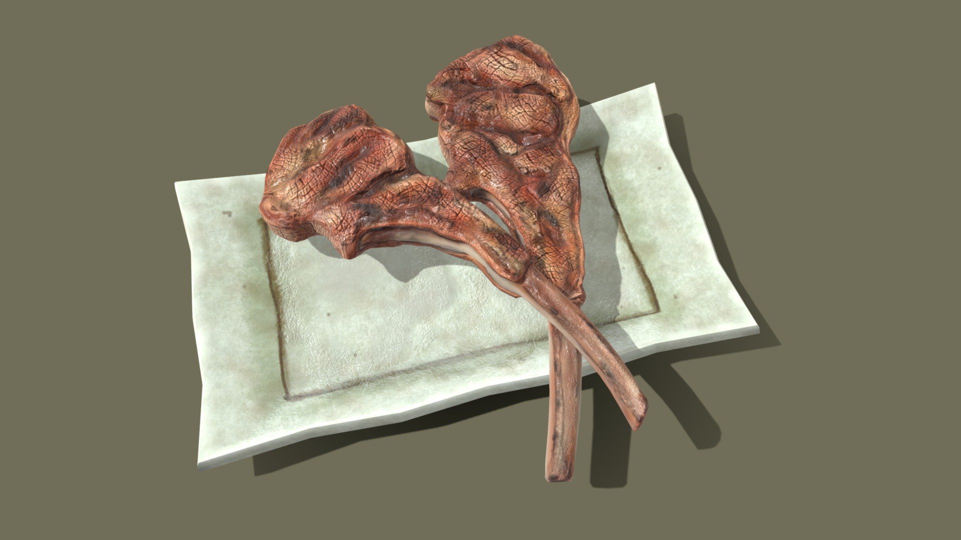 Grilled Lamb Chops Buy Royalty Free 3D model by SB studio