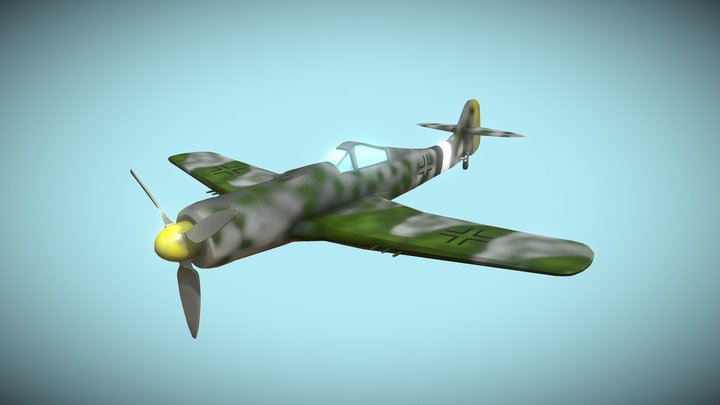 Fw190 plane (low poly) 3D Model