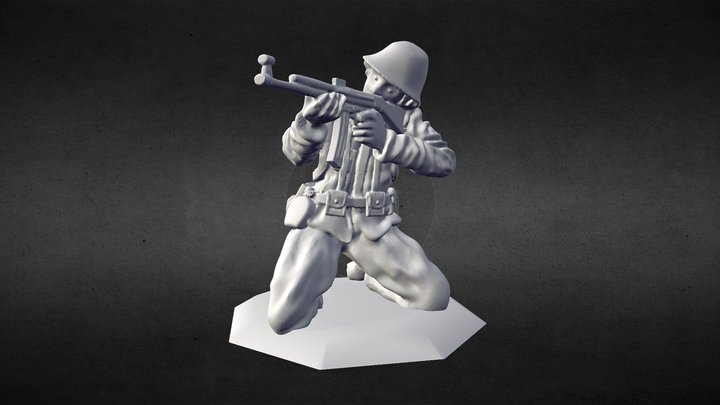 Germany - Sturmgewehr 44 Gunner Soldier 3D Model