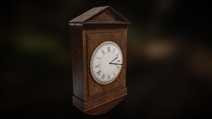 Antique Wall Clock 3D Model