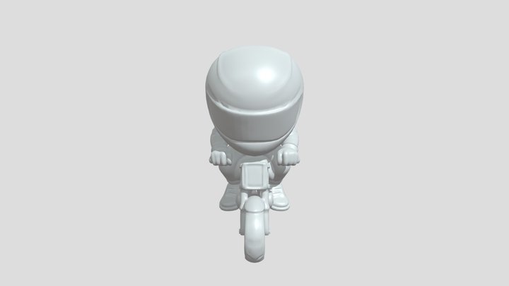 Biker on motorcycle 3D Model