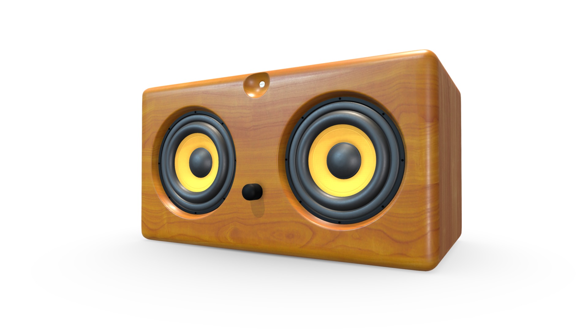 3D model Bluetooth Speaker - This is a 3D model of the Bluetooth Speaker. The 3D model is about a wooden box with a couple of speakers.