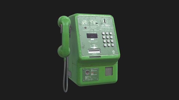 Japanese payphone (公衆電話) 3D Model