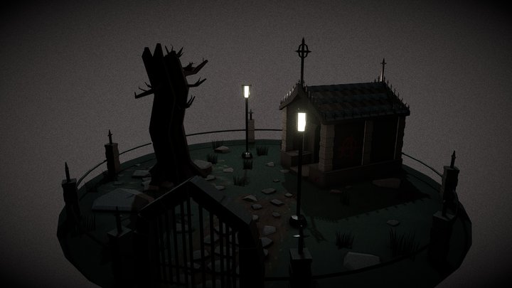 Graveyard Scene 3D Model