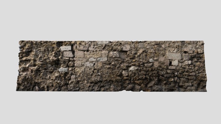 French Street Photoscan : Old Stone Wall 8K 3D Model