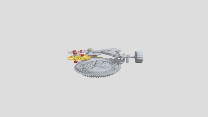 Mechanical watch mechanism 3D Model