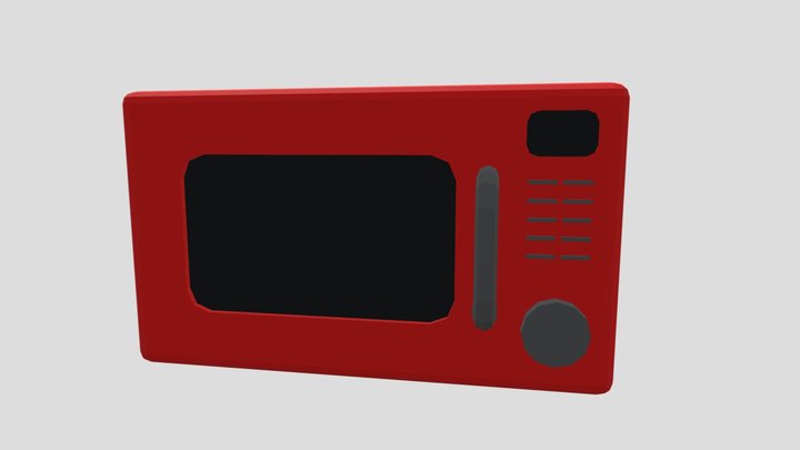 Microwave Retro Old Low poly 3D Model