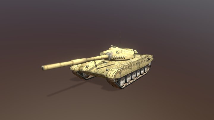 T72 MBT Low Poly 3D Model