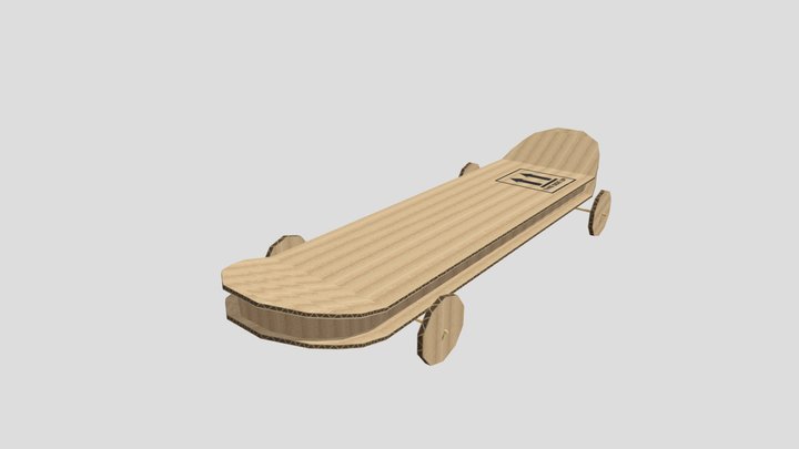 Cardboard Skateboard 3D Model