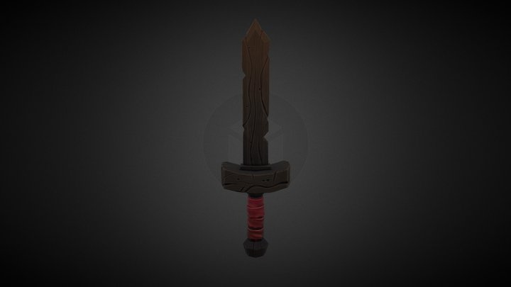 Stylized Wood Sword - Low Poly 3D Model