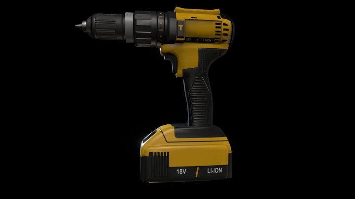 18V Li-Ion Hammer Drill 3D Model