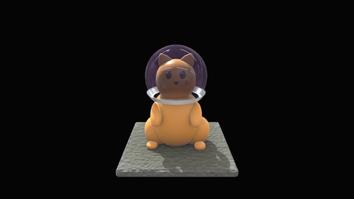 cat with helmet 3D Model
