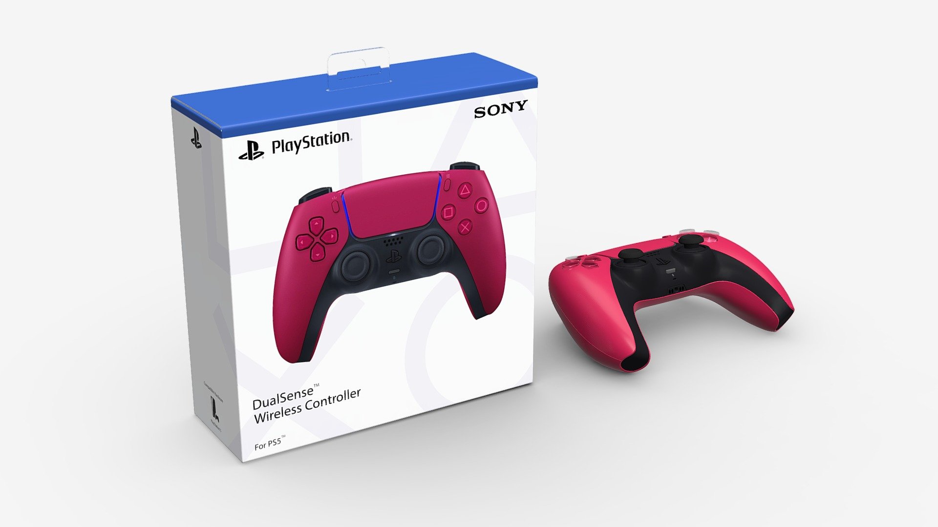 Sony Playstation 5 DualSense cosmic red with box - Buy Royalty Free 3D ...