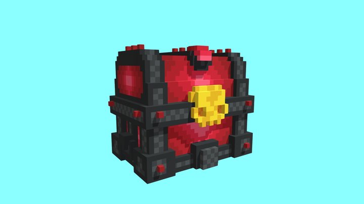 Red Treasure Box 3D Model