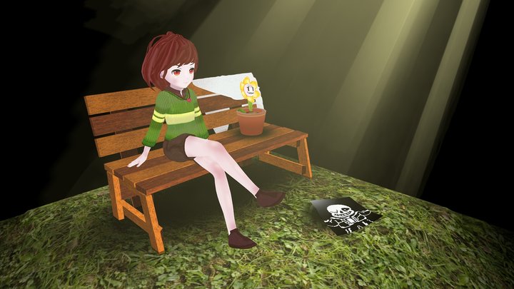 Taking a rest with Flowey 3D Model