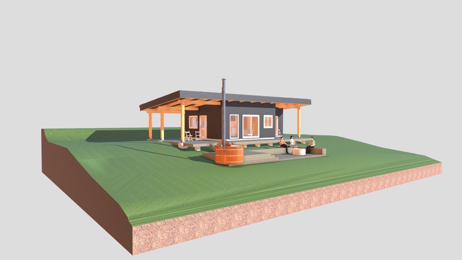 Cabaña en Valdivia - 3D model by omarqonzalez (@omargonzalez.arquitecto ...