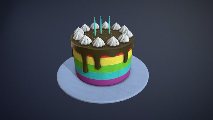 Birthday Cake Asset – Modello 3D gratuito STL