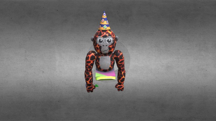 GORILLA TAG TAGGED MONKE PLUSH ON HOVER BOARD 3D Model