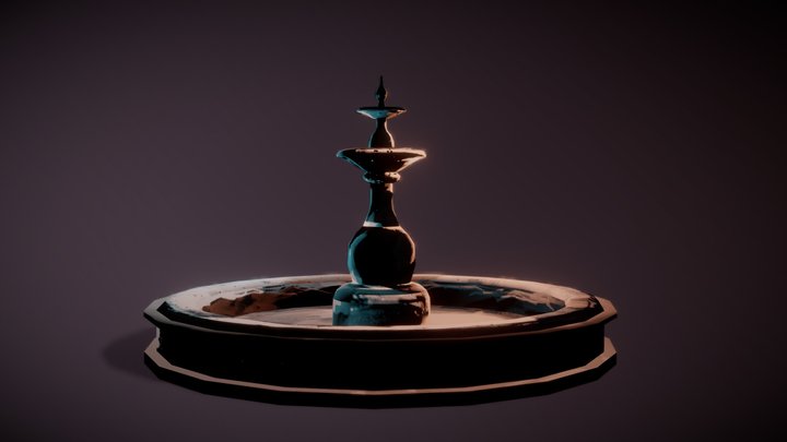 Handpainted Fountain 3D Model