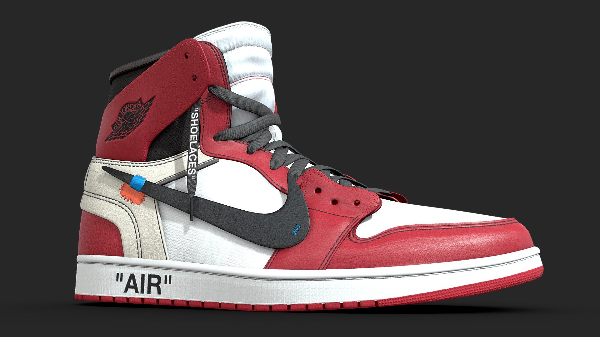 Nike Air Jordan 1 Off White 3D model