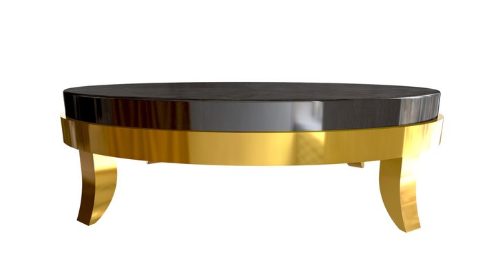 OVAL 4 LEG COFFEE TABLE - CHARCOAL 3D Model