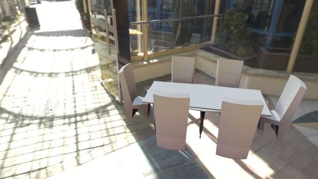Whitetablechairs 3D Model