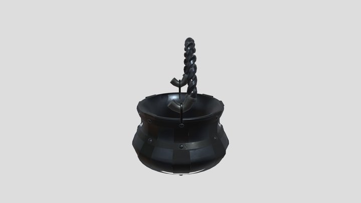Medieval Metal Pot 3D Model