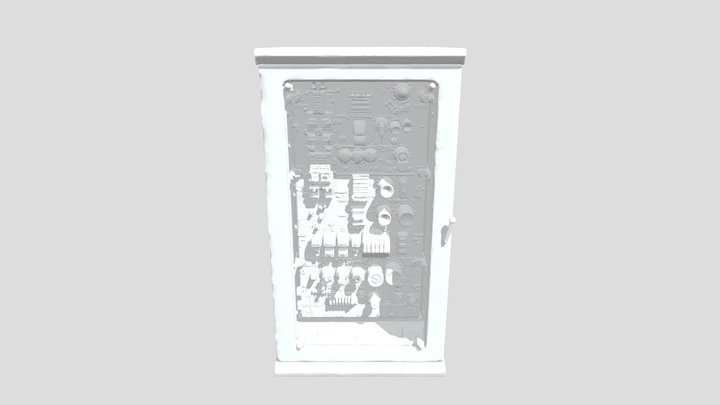 caja de electricidad con botones y circuitos 3D Model