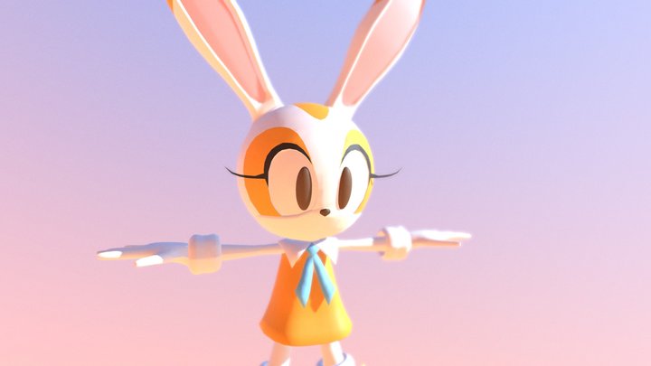 Cream The Rabbit Rigged 3D Model