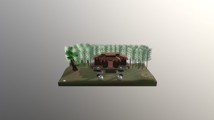 Diorama 1 - Village panda 3D Model