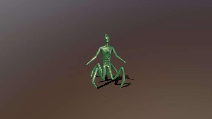 Jumping Alien 3D Model