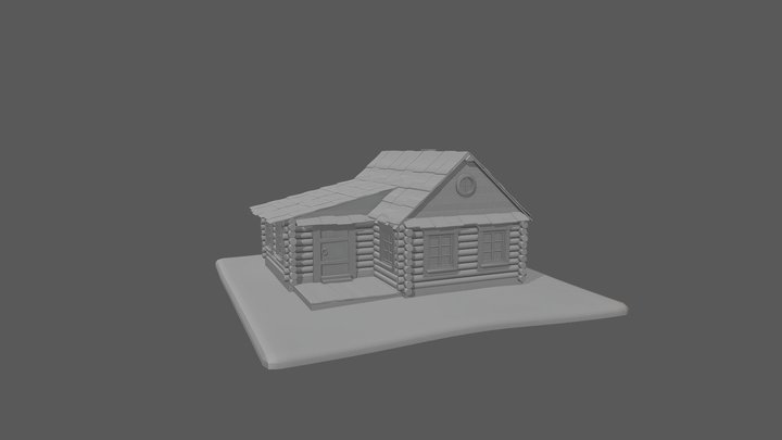 Traditional Slavic Hut 3D Model